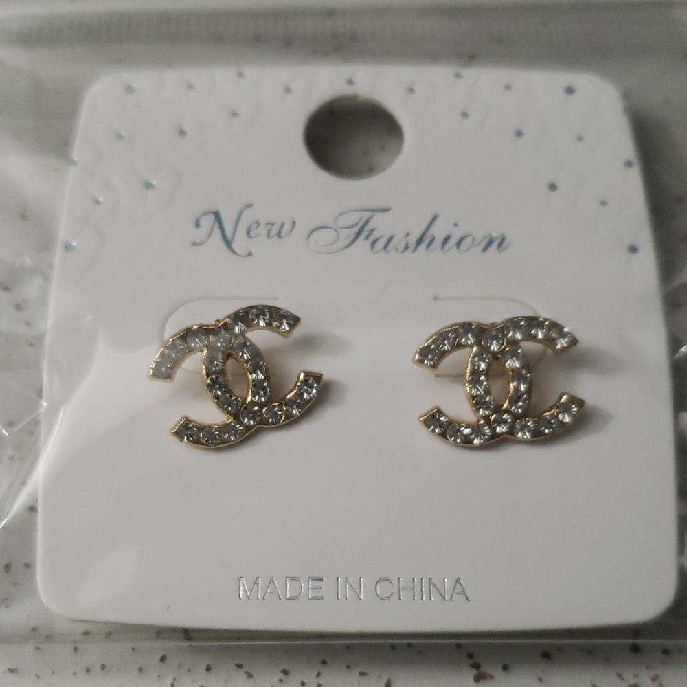 Gold and Silver Crystal Earrings
